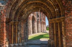 View through the west door to the abbey church