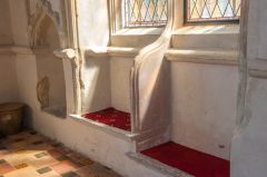 Colchester, St Martin's Church, Medieval sedilia and piscina