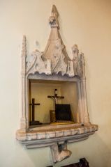 14th century aumbry, north chancel wall