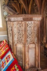 The beautifully carved 15th century wooden pulpit