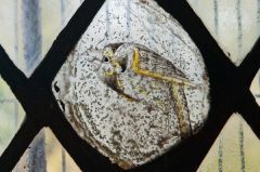 Combe Longa, St Laurence Church, Grisailles bird 2