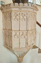Combe Longa, St Laurence Church, Stone pulpit