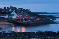 Crail harbour at night