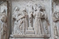 Crucifixion panel on font