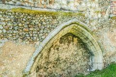 A tomb recess near the east end of the church