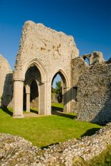 Ruined foundation walls of transepts
