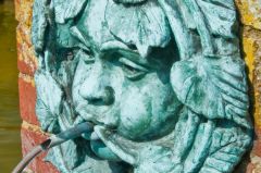 Cressing Temple Barns and Gardens, Green Man fountain spout