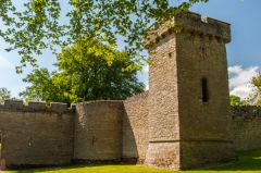 A tower built into the curtain wall