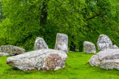 Croft Moraig Stone Circle, The stone circle (cup-marked stone in foreground)