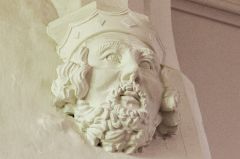 Carved corbel head of a king