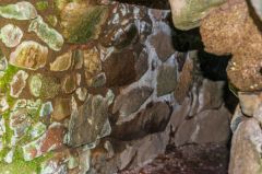 Stonework around the entrance