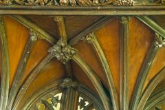 The lovely carved wooden parclose screen