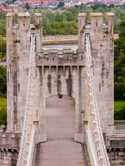 Looking down from the castle walls