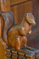 Dalham, St Mary's Church, Squirrel carving