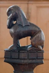 Carved bench decoration, Denston, Suffolk