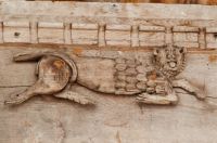 Denston, St Nicholas Church, Lion carving