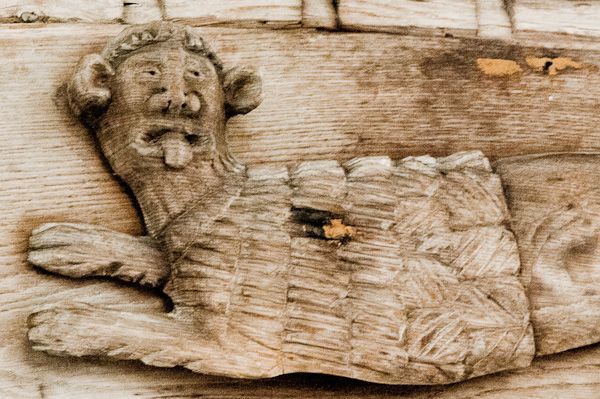 Denston, St Nicholas Church photo, Beast carving 2