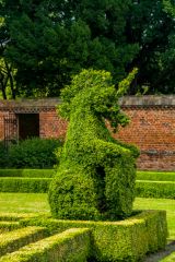 Unicorn topiary in the garden