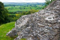 Ruined walls look out over the valley below