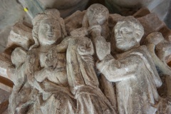 Abbot with Virgin and Child roof boss