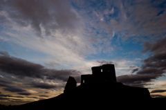 Duffus Castle, Sunset at Duffus Castle