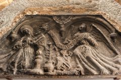 Carved panel in the abbey ruins