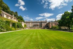 Courtyard and lawns behind the house