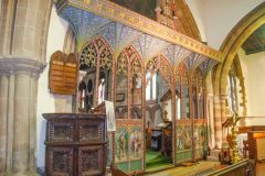 Earls Barton Saxon Church, 15th century painted screen