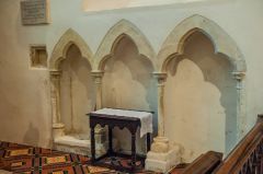 East Knoyle, St Mary's Church, Triple sedilia, chancel