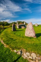 Another view of the raised bank and circular stone retaining wall