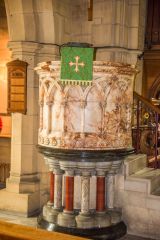 The ornate marble pulpit