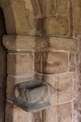 Holy water stoup built onto the south doorway