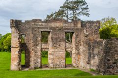 The only section of castle wall left upright