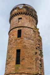 The upper section of the corner tower