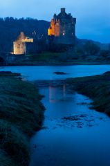 Night falls over Eilean Donan