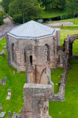 Looking down on the chapter house