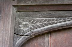 Carving detail on the entrance