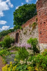 Colourful gardens outside the curtain wall