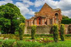 The sunken rose garden and Great Hall
