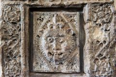 Green Man carving, north wall