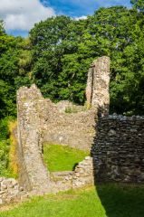 Looking down into the tower block ruins