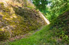 Inside the earthwork defenses