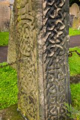 Celtic interlace on the cross-shaft