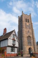 Eye, Suffolk Church, Guildhall and church tower