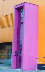 The striking front entrance to the museum