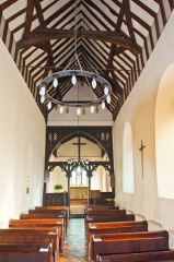 Looking down the narrow nave