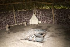 Reconstructed hut interior