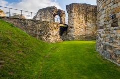 Inside the castle moat