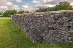 The stone retaining wall
