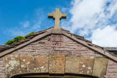 1673 date stone over the chapel entrance